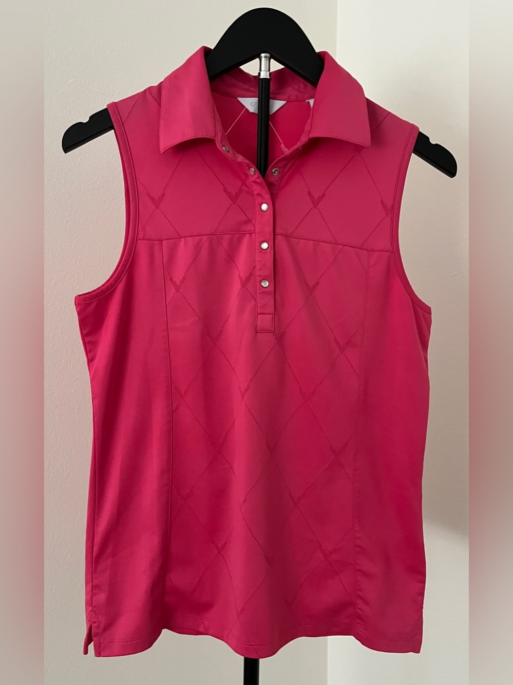 💗 Callaway Bright Fuchsia Sleeveless Golf Polo | Women’s M